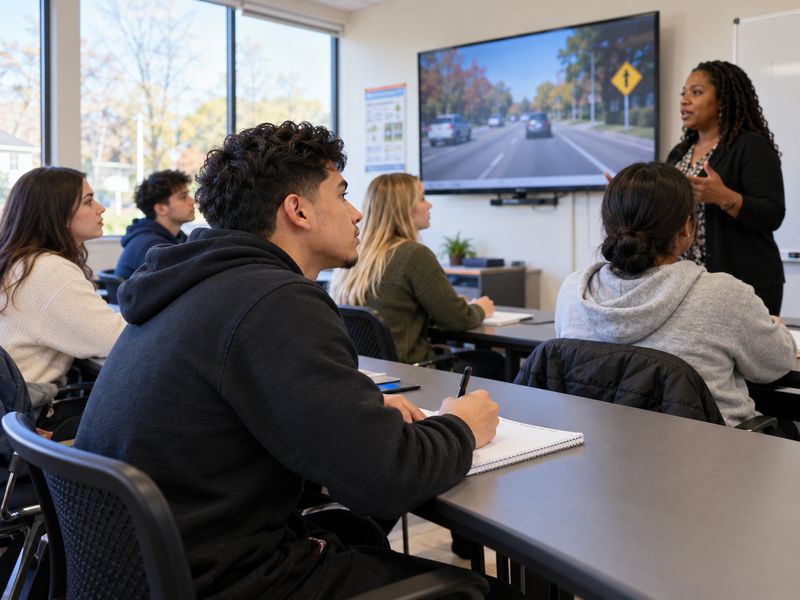 Instructor teaching the 5-hour pre-licensing class