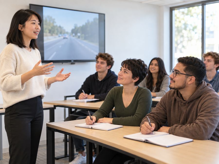 Instructor leading a pre-licensing class